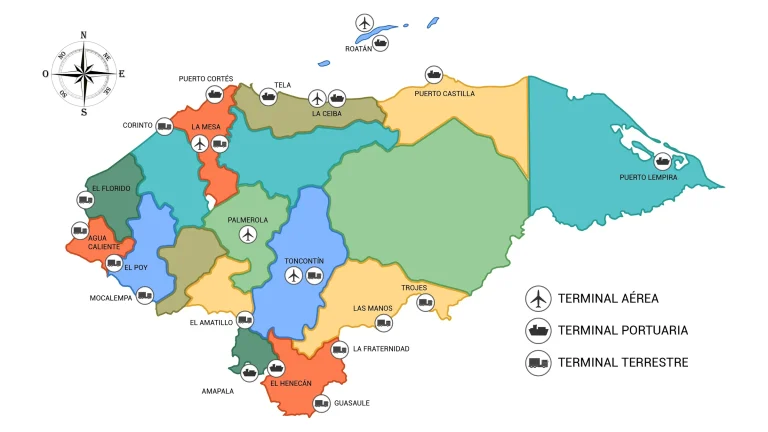 Mapa de las Aduanas de Honduras