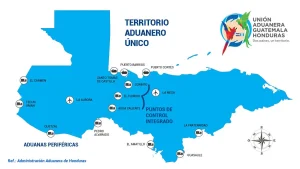Mapa Union Aduanera entre Honduras y Guatemala