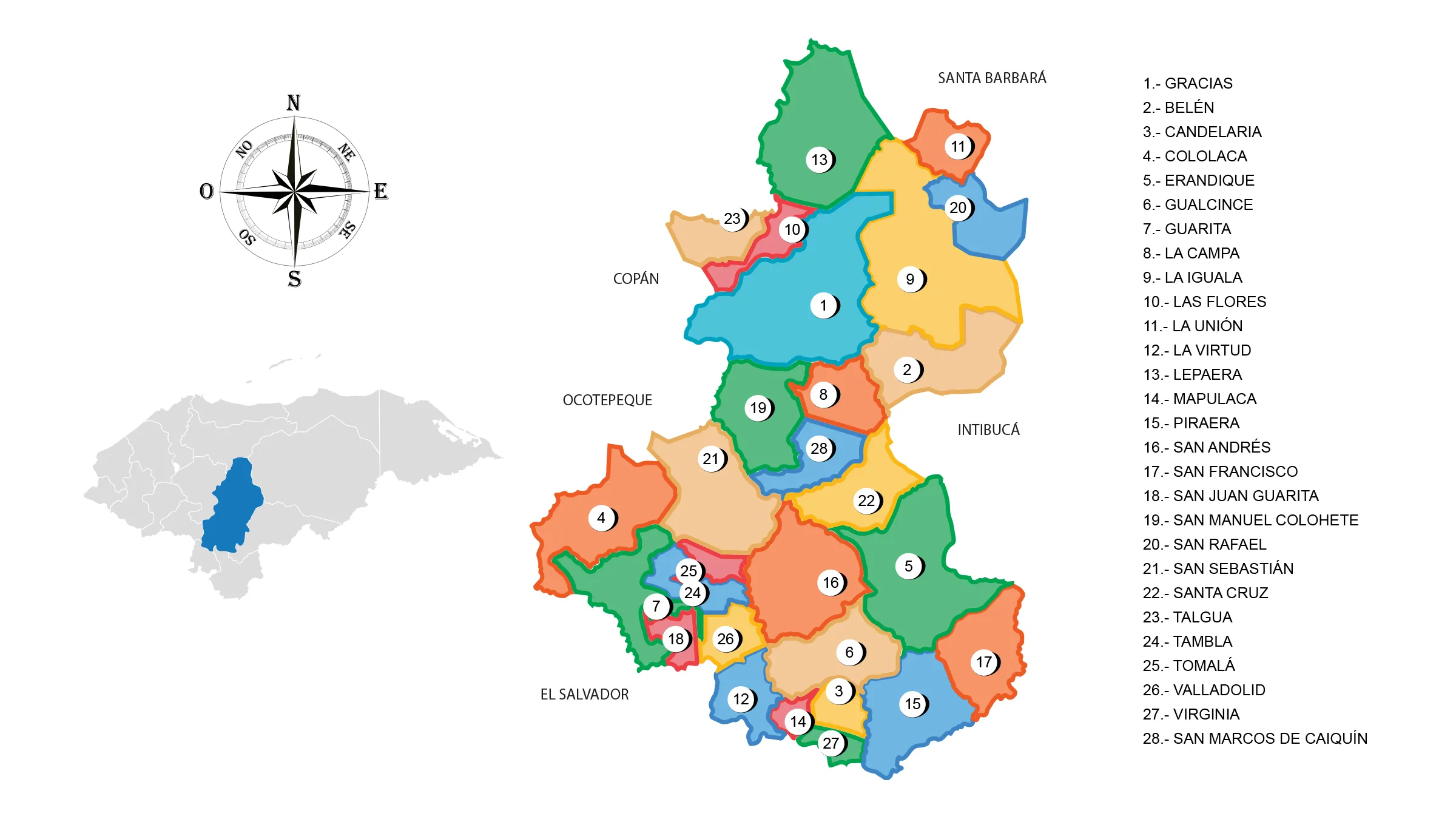 Map of the Department of Lempira